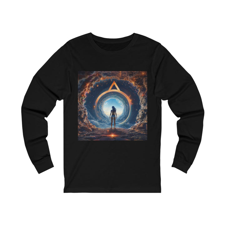 Cosmic Gateway Odyssey - Unisex Jersey Long Sleeve Tee - Long-sleeve - g(0D·IO) - S - Black -