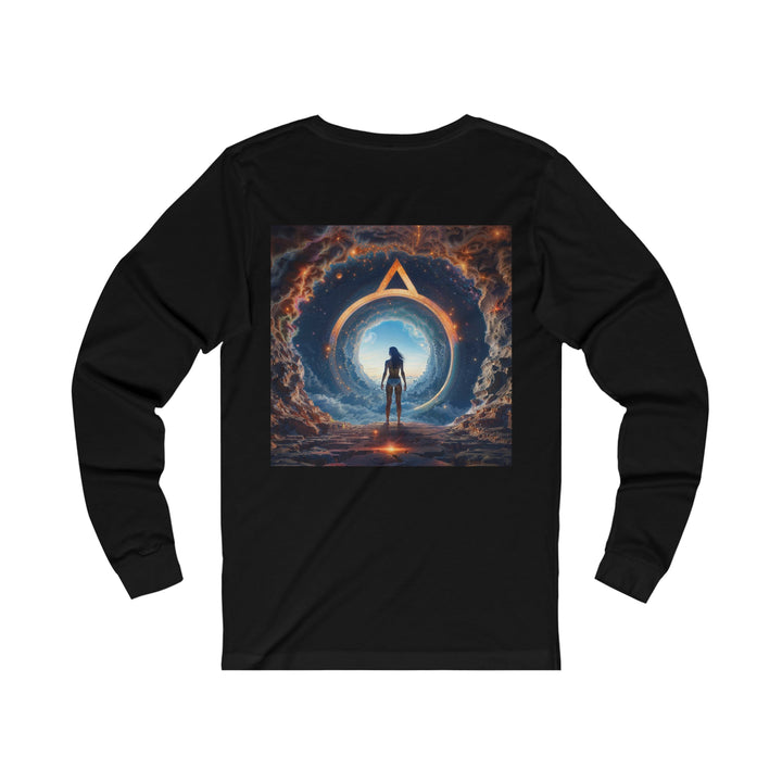 Cosmic Gateway Odyssey - Unisex Jersey Long Sleeve Tee - Long-sleeve - g(0D·IO) - S - Heather Forest -