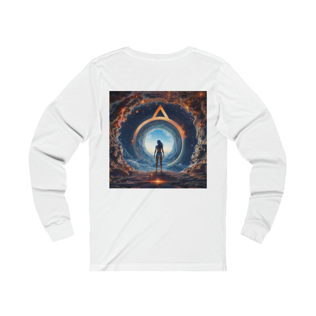 Cosmic Gateway Odyssey - Unisex Jersey Long Sleeve Tee - Long-sleeve - g(0D·IO) - S - Heather Forest -