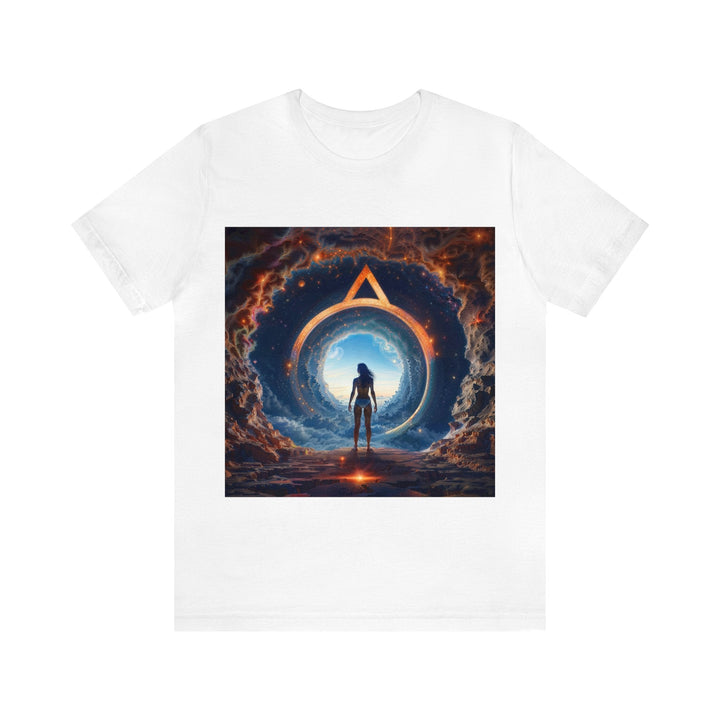 Cosmic Gateway Odyssey - Unisex Jersey Short Sleeve Tee - T-Shirt - g(0D·IO) - White - S -