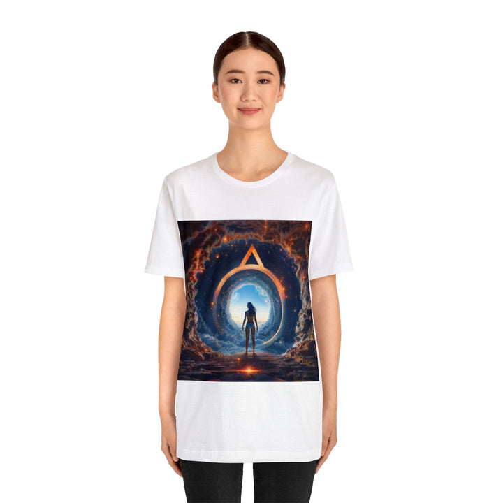 Cosmic Gateway Odyssey - Unisex Jersey Short Sleeve Tee - T-Shirt - g(0D·IO) - Black - S -