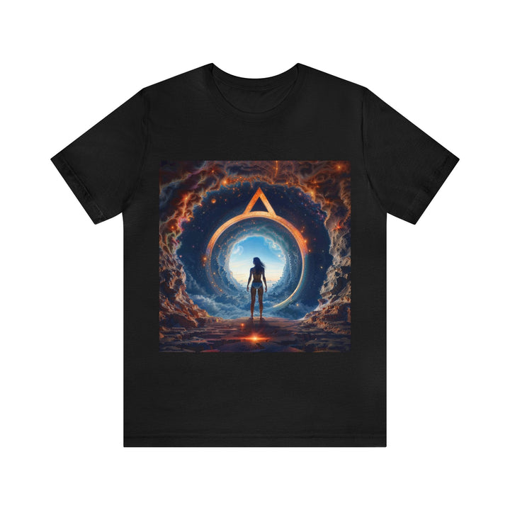 Cosmic Gateway Odyssey - Unisex Jersey Short Sleeve Tee - T-Shirt - g(0D·IO) - Black - S -