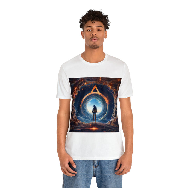 Cosmic Gateway Odyssey - Unisex Jersey Short Sleeve Tee - T-Shirt - g(0D·IO) - Black - S -