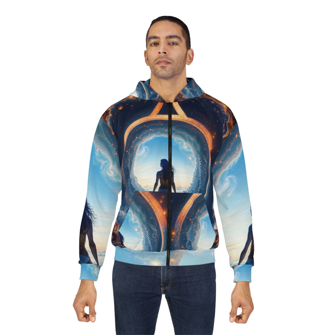 Cosmic Gateway Odyssey - Unisex Zip Hoodie - All Over Prints - g(0D·IO) - XS - -