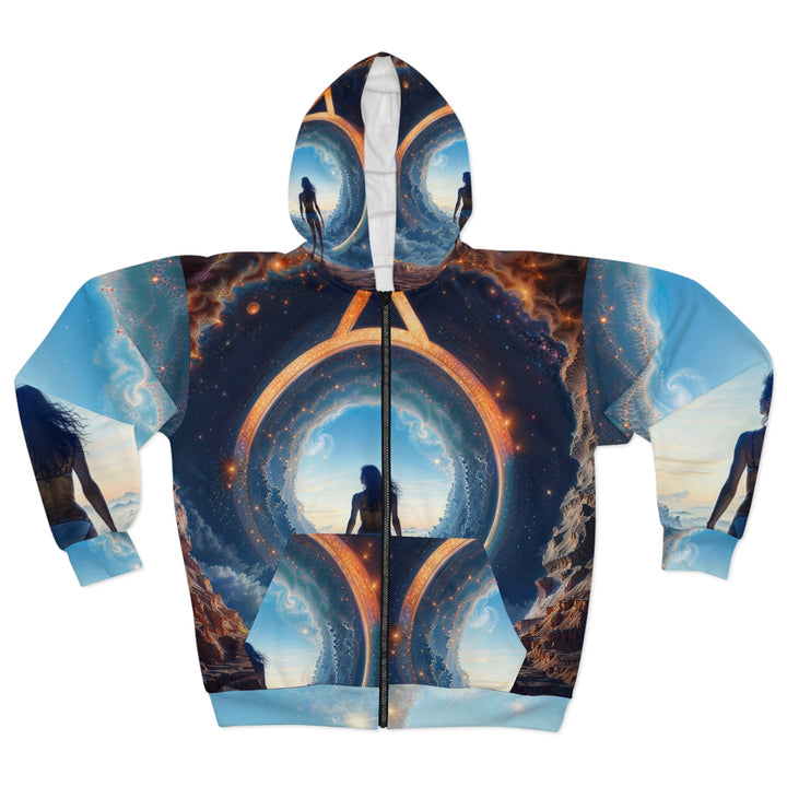 Cosmic Gateway Odyssey - Unisex Zip Hoodie - All Over Prints - g(0D·IO) - XS - -