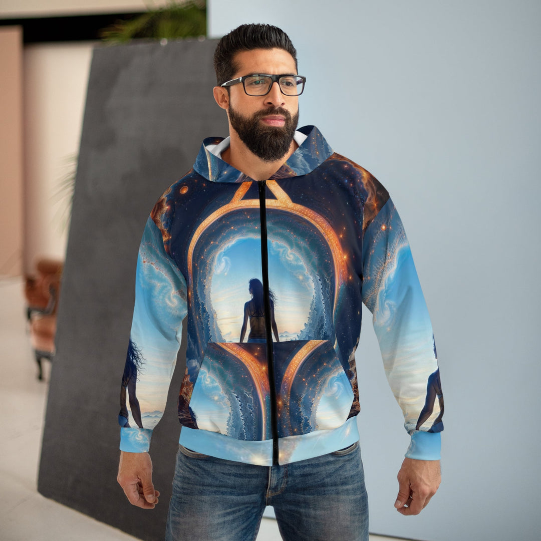 Cosmic Gateway Odyssey - Unisex Zip Hoodie - All Over Prints - g(0D·IO) - XS - -