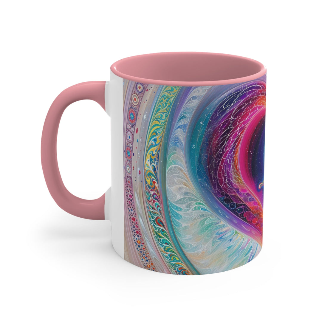 Cosmic Heart Embrace - Accent Coffee Mug - Mug - g(0D·IO) - Pink - 11oz -