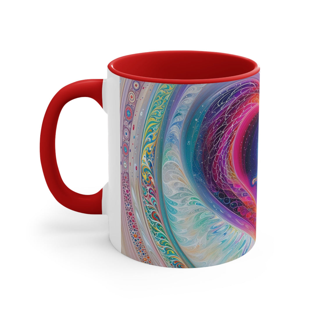 Cosmic Heart Embrace - Accent Coffee Mug - Mug - g(0D·IO) - Pink - 11oz -