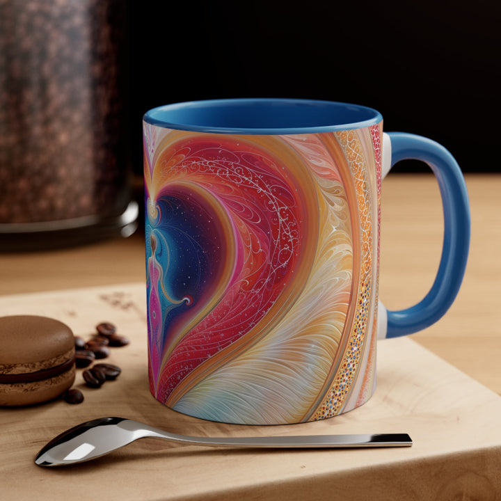 Cosmic Heart Embrace - Accent Coffee Mug - Mug - g(0D·IO) - Pink - 11oz -