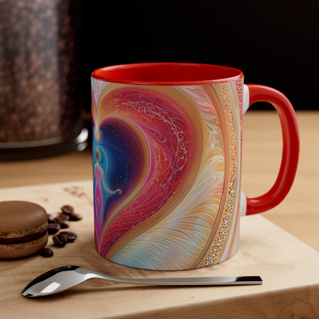 Cosmic Heart Embrace - Accent Coffee Mug - Mug - g(0D·IO) - Pink - 11oz -