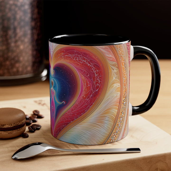 Cosmic Heart Embrace - Accent Coffee Mug - Mug - g(0D·IO) - Pink - 11oz -