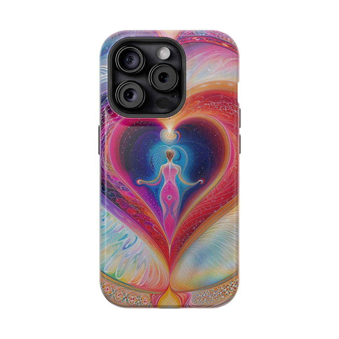 Cosmic Heart Embrace - MagSafe Tough Case - Phone Case - g(0D·IO) - iPhone 15 Pro - Glossy -