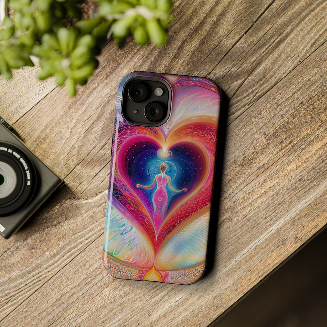 Cosmic Heart Embrace - MagSafe Tough Case - Phone Case - g(0D·IO) - iPhone 15 Pro Max - Matte -