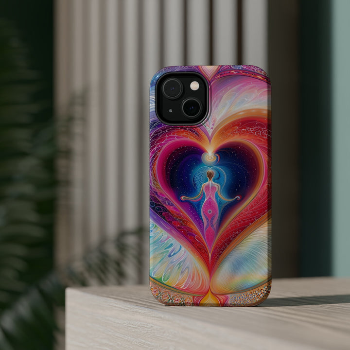 Cosmic Heart Embrace - MagSafe Tough Case - Phone Case - g(0D·IO) - iPhone 15 Pro Max - Matte -