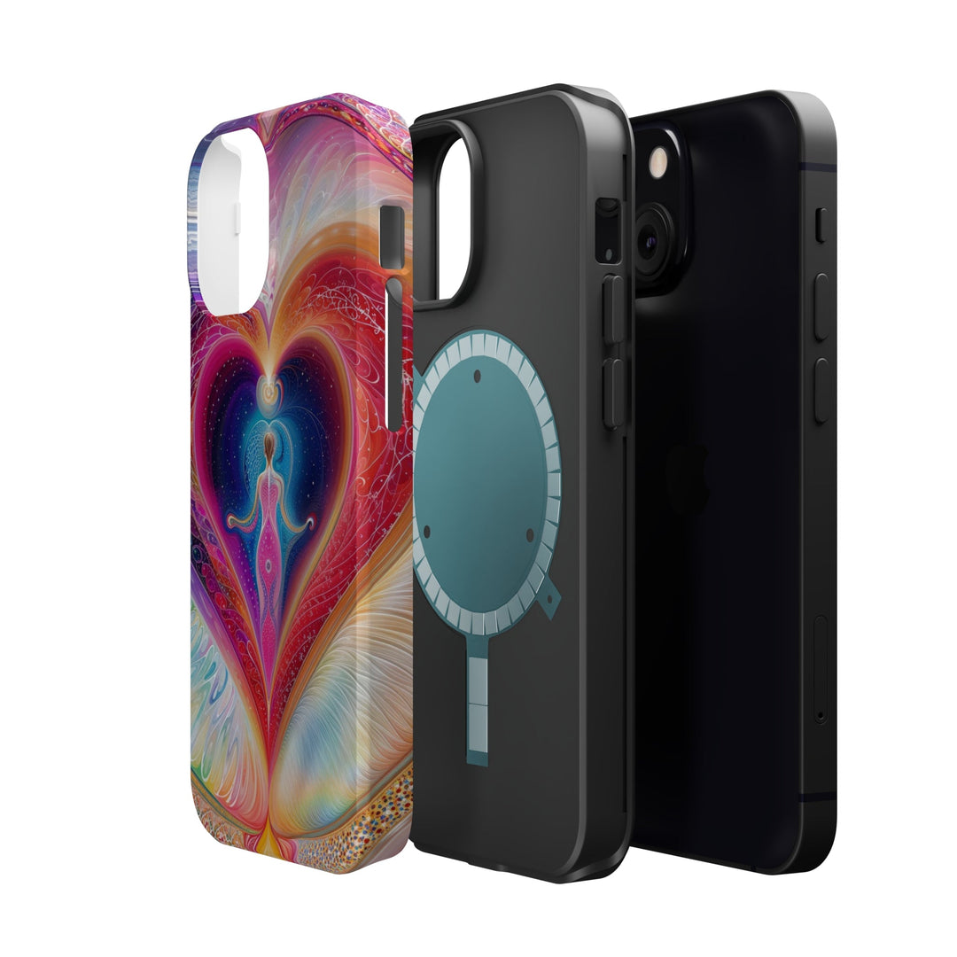 Cosmic Heart Embrace - MagSafe Tough Case - Phone Case - g(0D·IO) - iPhone 15 Pro Max - Matte -