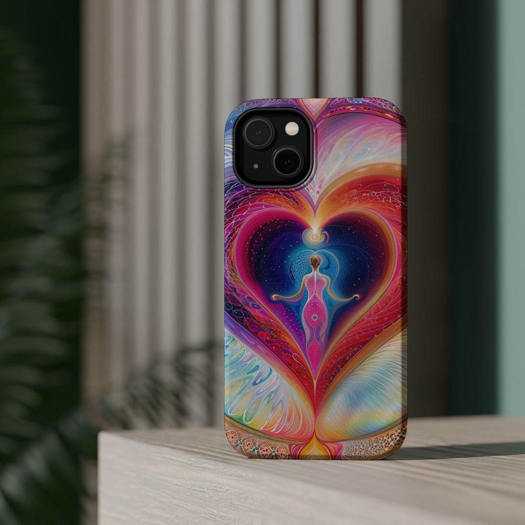 Cosmic Heart Embrace - MagSafe Tough Case - Phone Case - g(0D·IO) - iPhone 15 Pro Max - Matte -