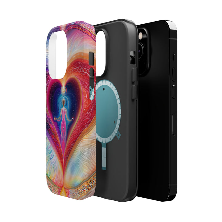 Cosmic Heart Embrace - MagSafe Tough Case - Phone Case - g(0D·IO) - iPhone 15 Pro Max - Matte -