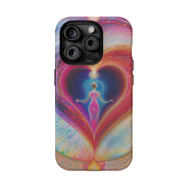 Cosmic Heart Embrace - MagSafe Tough Case - Phone Case - g(0D·IO) - iPhone 15 Pro - Matte -