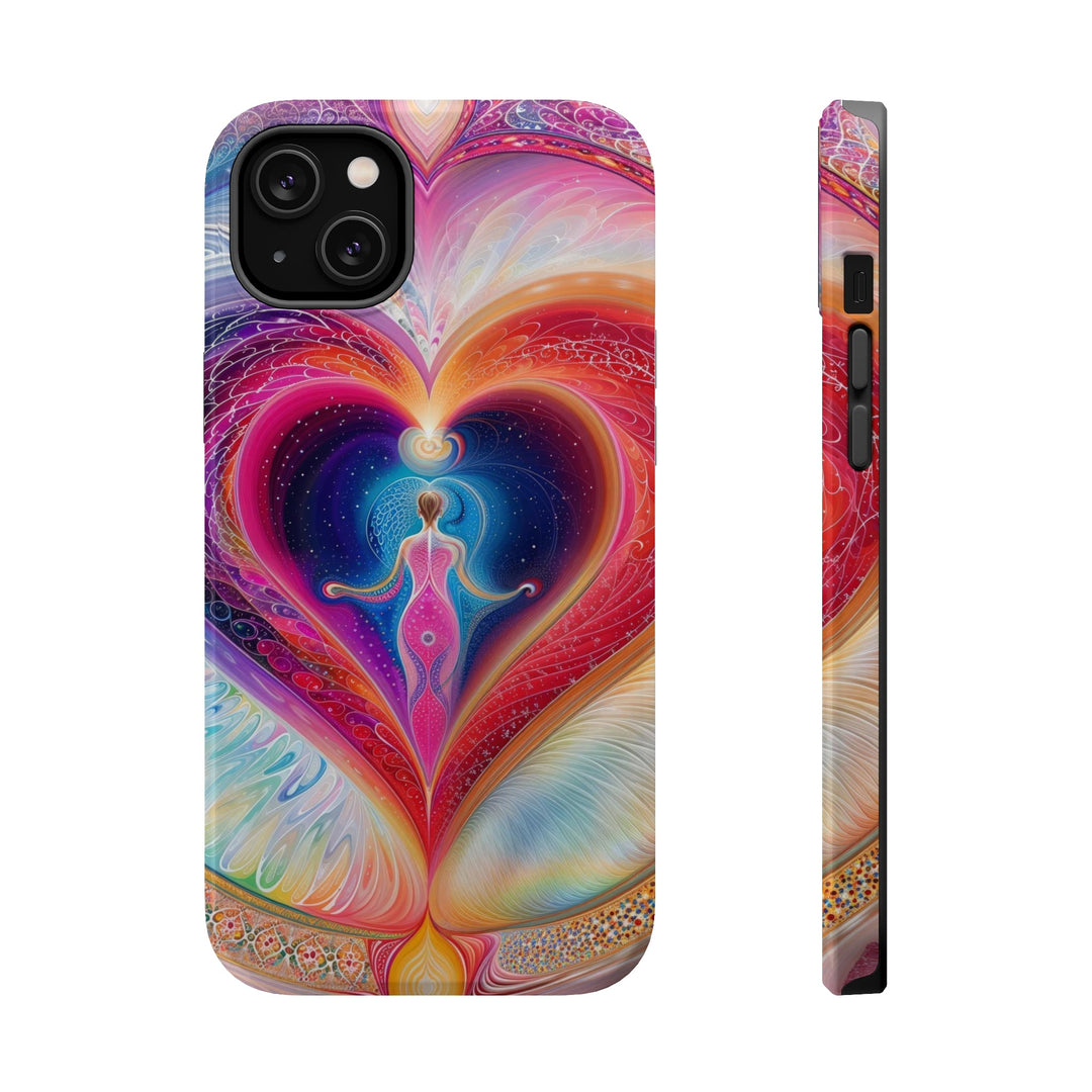 Cosmic Heart Embrace - MagSafe Tough Case - Phone Case - g(0D·IO) - iPhone 14 Plus - Glossy -