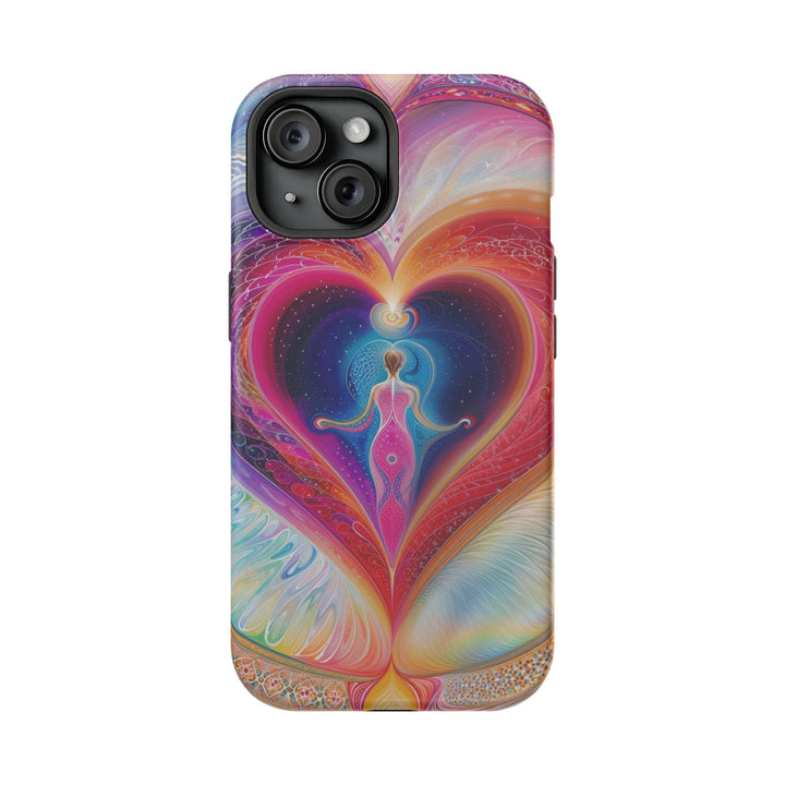 Cosmic Heart Embrace - MagSafe Tough Case - Phone Case - g(0D·IO) - iPhone 15 - Matte -