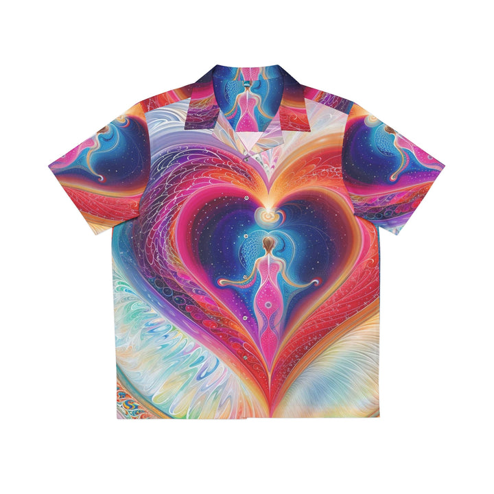 Cosmic Heart Embrace - Men's Hawaiian Shirt - All Over Prints - g(0D·IO) - S - White -