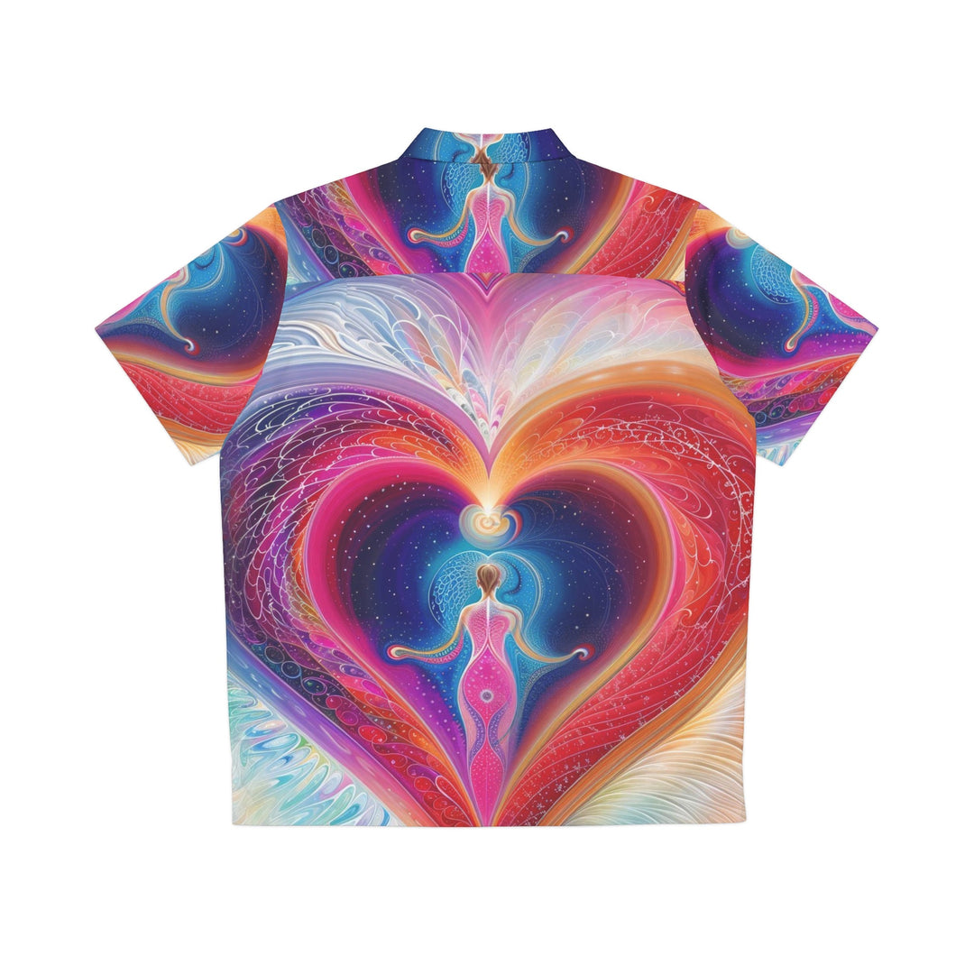 Cosmic Heart Embrace - Men's Hawaiian Shirt - All Over Prints - g(0D·IO) - S - Black -