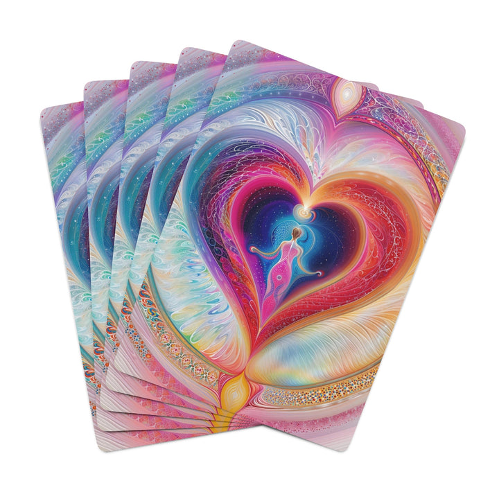 Cosmic Heart Embrace - Poker Cards - Paper products - g(0D·IO) - 2.47" x 3.47" - White - Semi Glossy