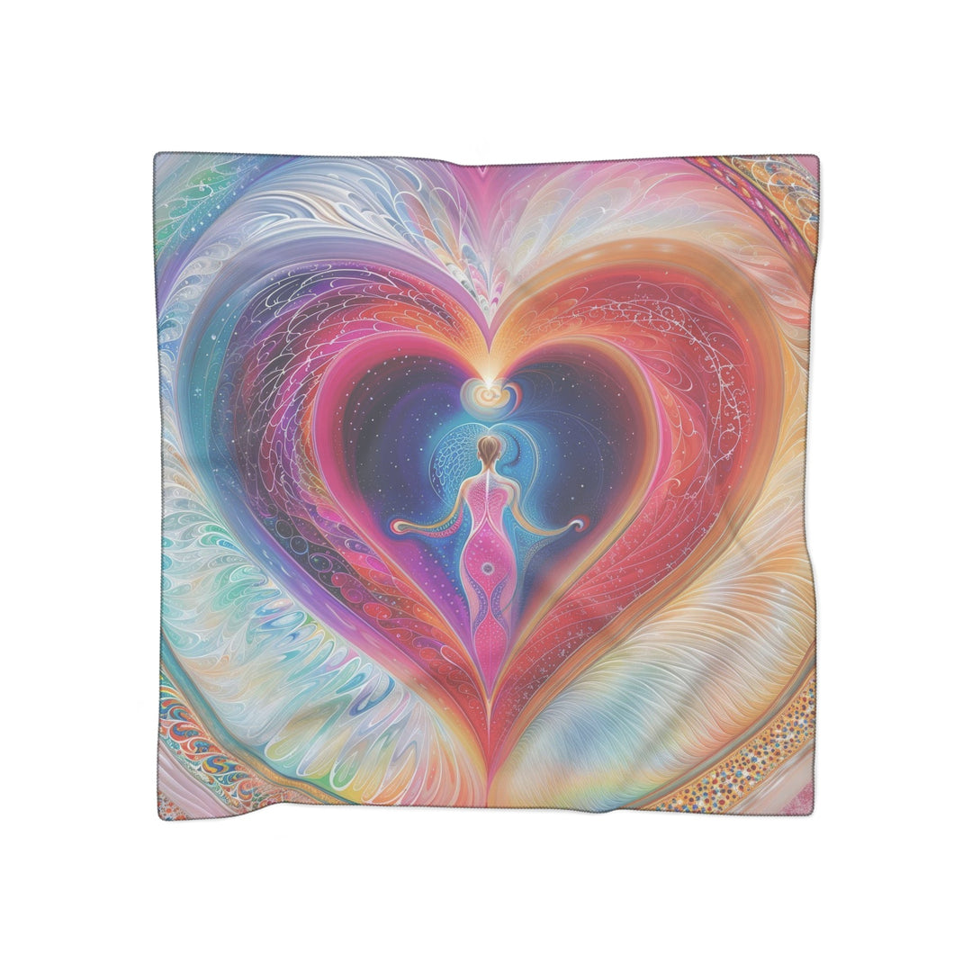 Cosmic Heart Embrace - Poly Scarf - Accessories - g(0D·IO) - Poly voile - 50" × 50" -