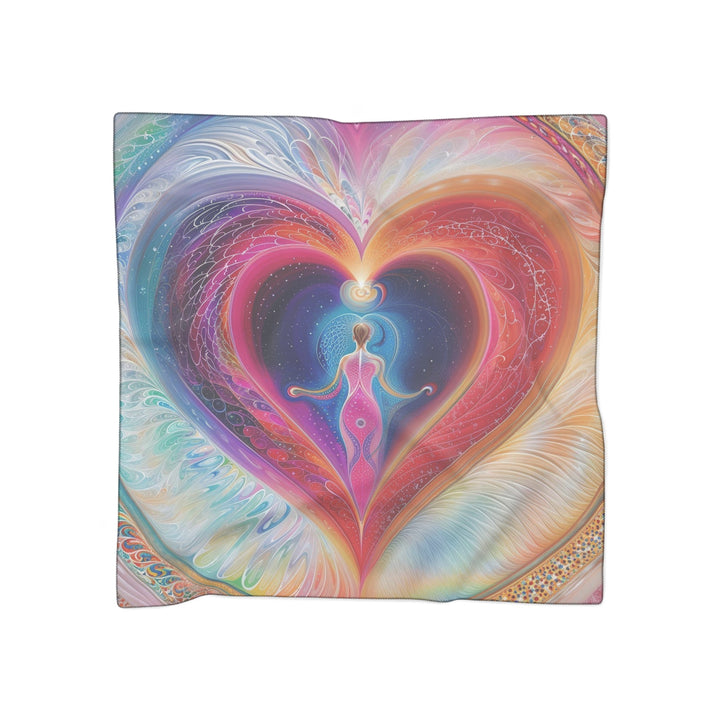 Cosmic Heart Embrace - Poly Scarf - Accessories - g(0D·IO) - Poly voile - 25" × 25" -