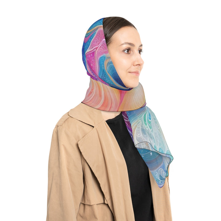 Cosmic Heart Embrace - Poly Scarf - Accessories - g(0D·IO) - Poly chiffon - 50" × 50" -