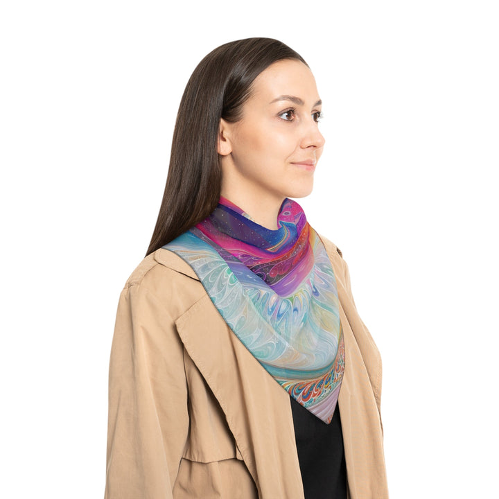 Cosmic Heart Embrace - Poly Scarf - Accessories - g(0D·IO) - Poly chiffon - 50" × 50" -