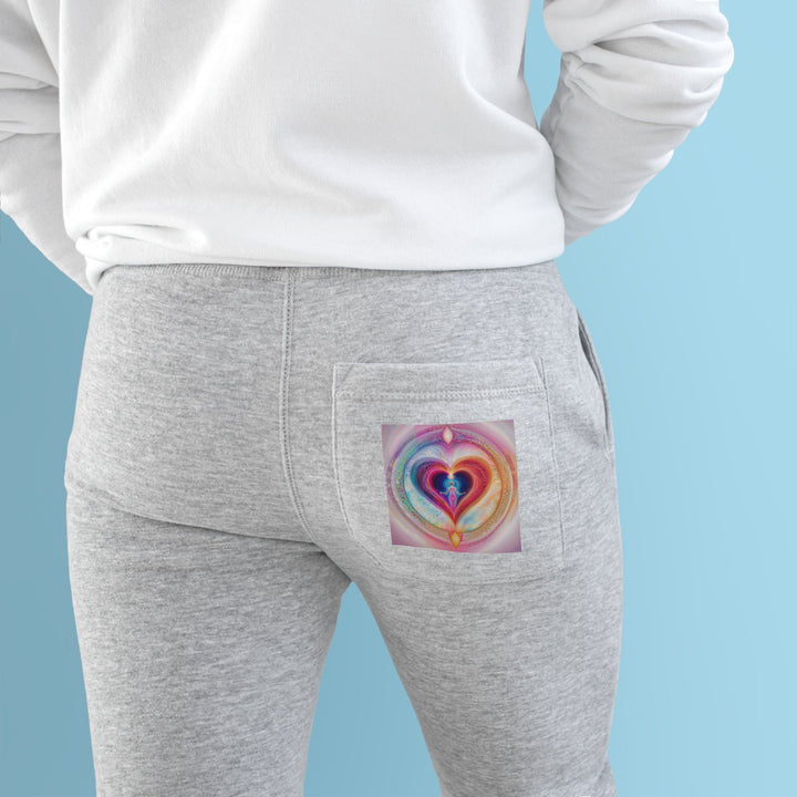 Cosmic Heart Embrace - Premium Fleece Joggers - Trousers - g(0D·IO) - Charcoal Heather - M -