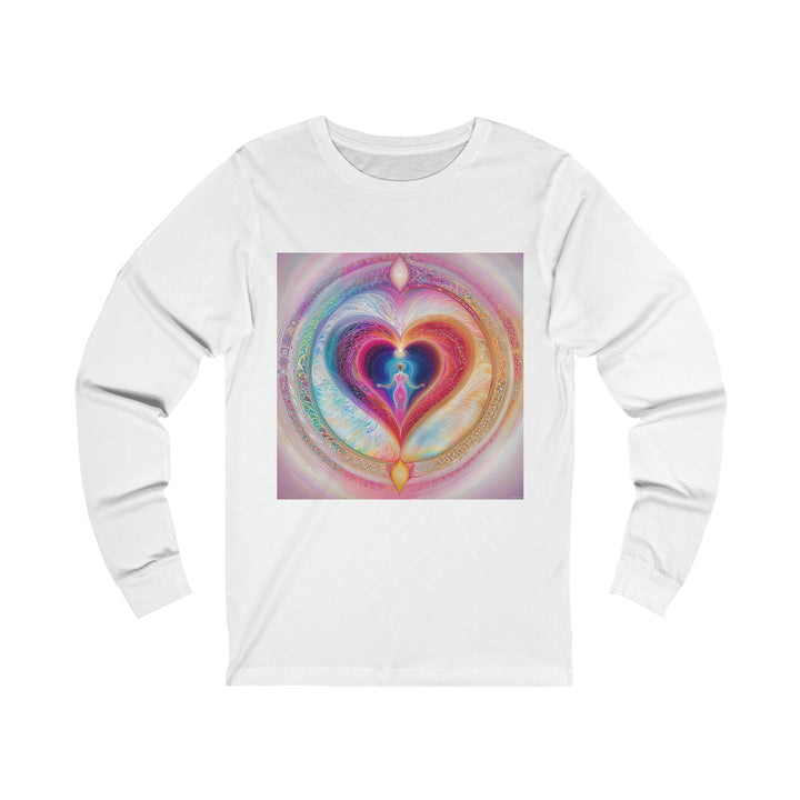 Cosmic Heart Embrace - Unisex Jersey Long Sleeve Tee - Long-sleeve - g(0D·IO) - S - White -