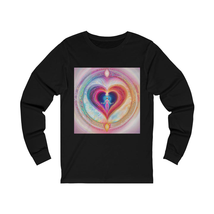 Cosmic Heart Embrace - Unisex Jersey Long Sleeve Tee - Long-sleeve - g(0D·IO) - S - Black -