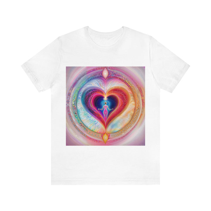 Cosmic Heart Embrace - Unisex Jersey Short Sleeve Tee - T-Shirt - g(0D·IO) - White - S -