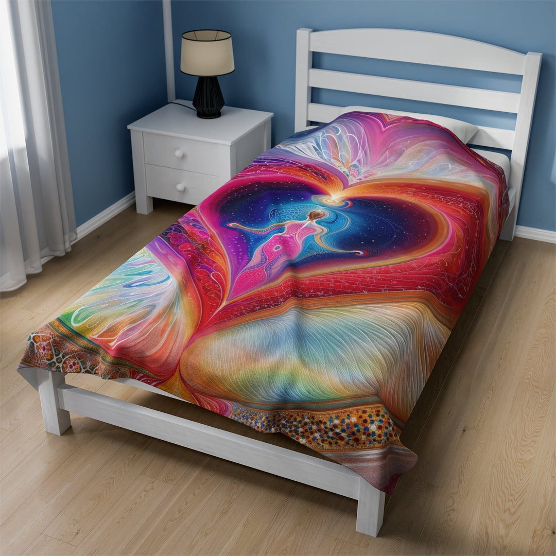 Cosmic Heart Embrace - Velveteen Plush Blanket - All Over Prints - g(0D·IO) - 30" × 40" - -