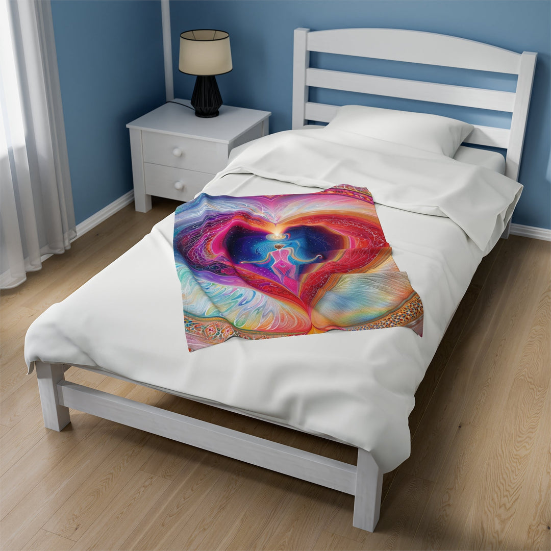 Cosmic Heart Embrace - Velveteen Plush Blanket - All Over Prints - g(0D·IO) - 30" × 40" - -