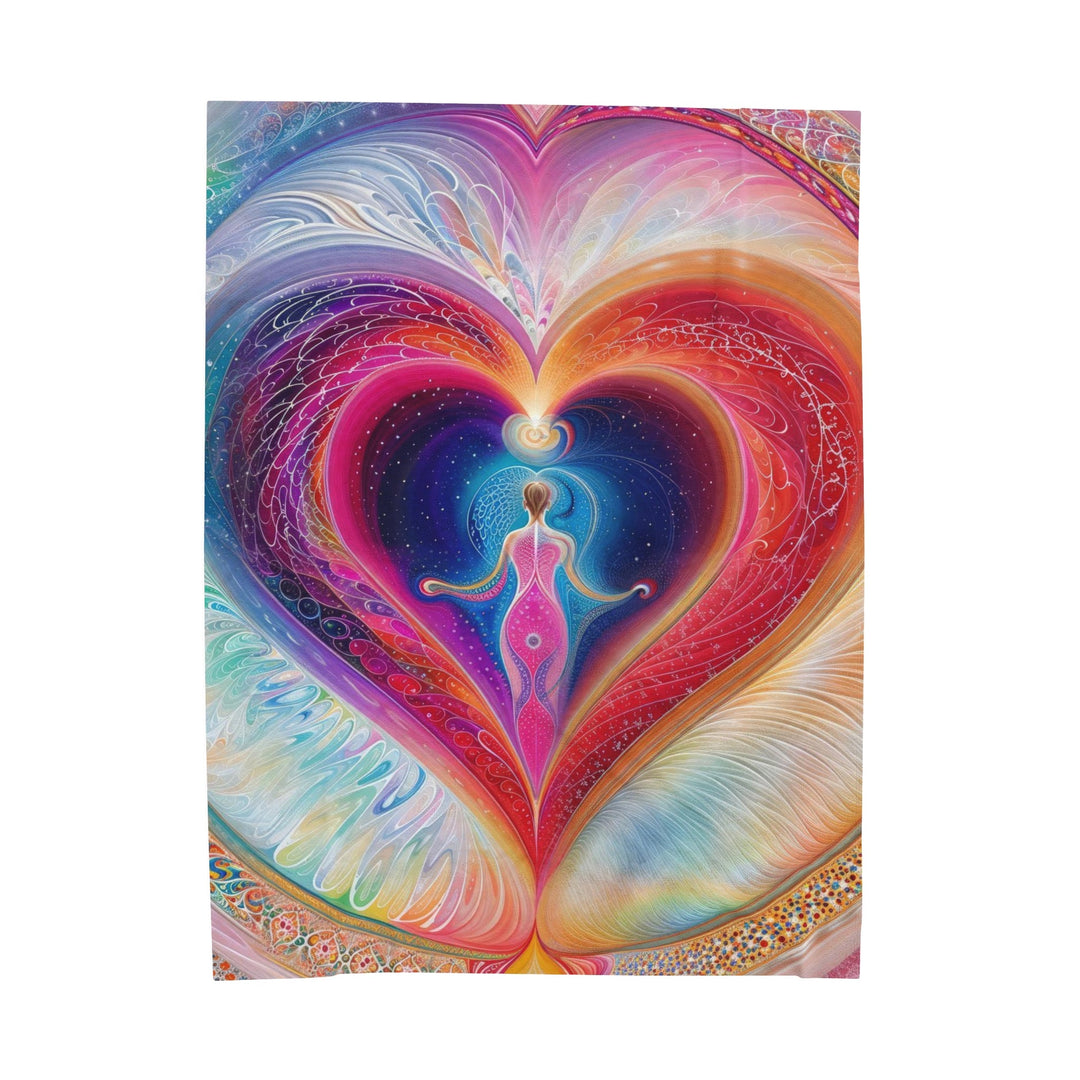 Cosmic Heart Embrace - Velveteen Plush Blanket - All Over Prints - g(0D·IO) - 60" × 80" - -