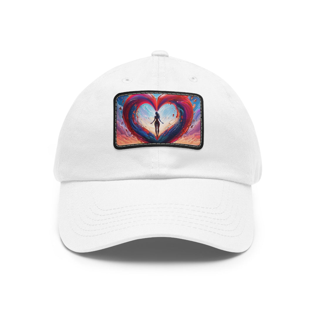 Cosmic Heart Emergence - Dad Hat - Hats - g(0D·IO) - White / Black patch - Rectangle - One size