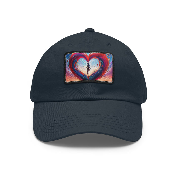 Cosmic Heart Emergence - Dad Hat - Hats - g(0D·IO) - Navy / Black patch - Rectangle - One size