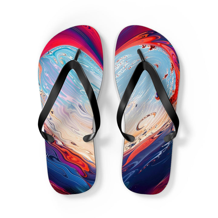 Cosmic Heart Emergence - Flip Flops - Shoes - g(0D·IO) - L - Black sole -