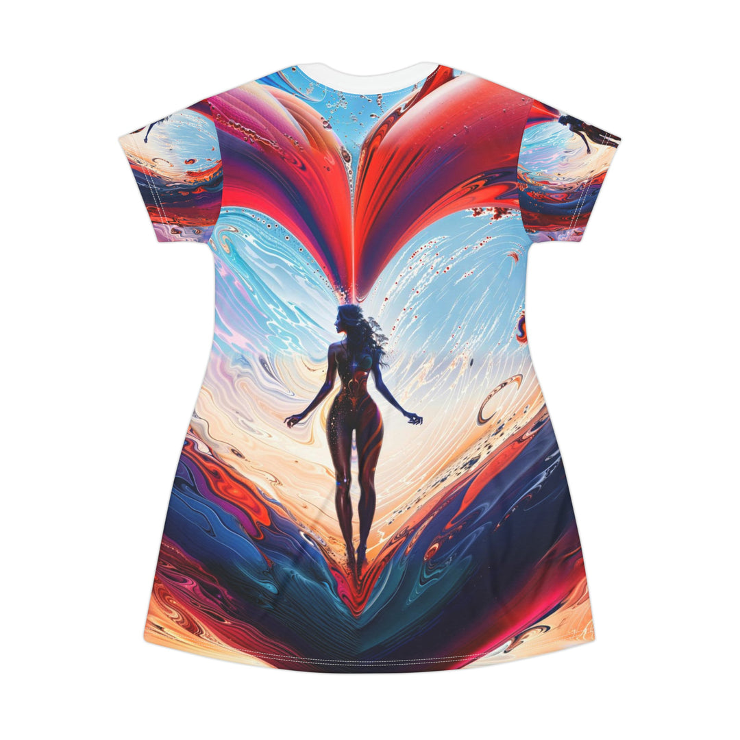 Cosmic Heart Emergence - T-Shirt Dress - All Over Prints - g(0D·IO) - XS - -