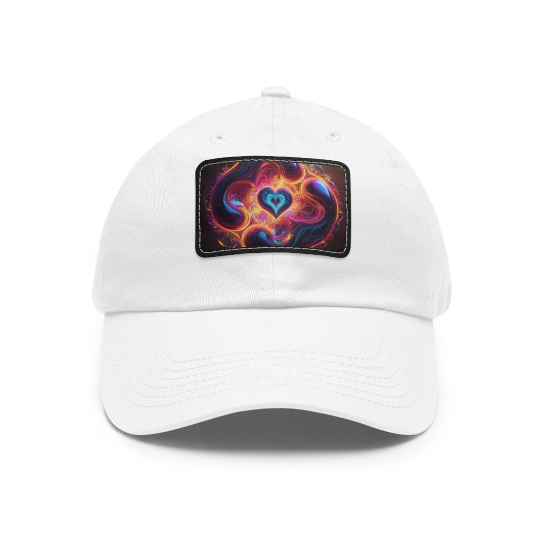 Cosmic Heart Nebula - Dad Hat - Hats - g(0D·IO) - White / Black patch - Rectangle - One size