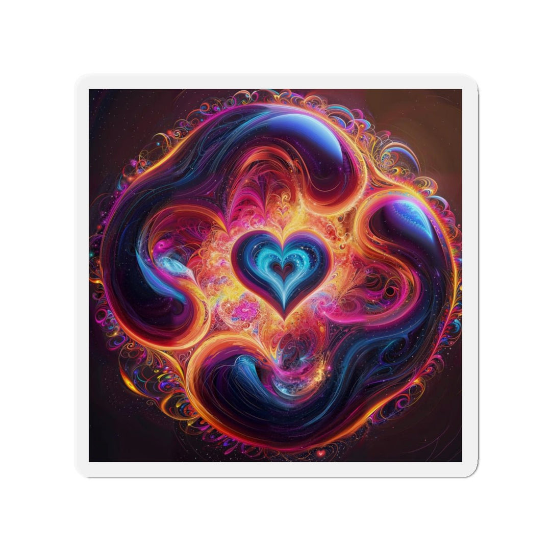 Cosmic Heart Nebula - Die-cut Magnet - Home Decor - g(0D·IO) - 4" x 4" - Die-Cut - 1 pc