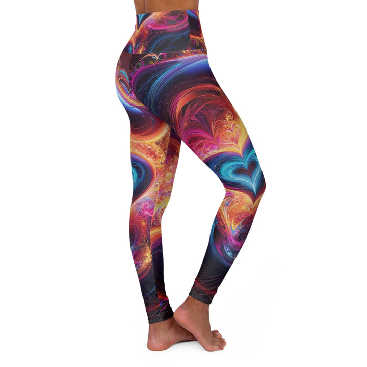 Cosmic Heart Nebula - High Waisted AOP Yoga Leggings - All Over Prints - g(0D·IO) - XS - -