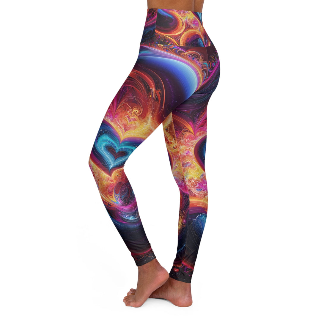 Cosmic Heart Nebula - High Waisted AOP Yoga Leggings - All Over Prints - g(0D·IO) - XS - -