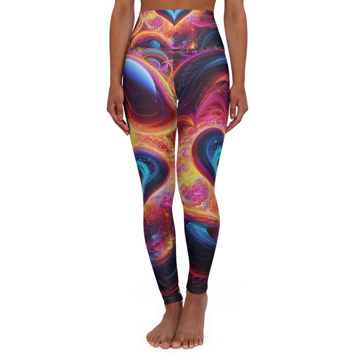 Cosmic Heart Nebula - High Waisted AOP Yoga Leggings - All Over Prints - g(0D·IO) - XS - -