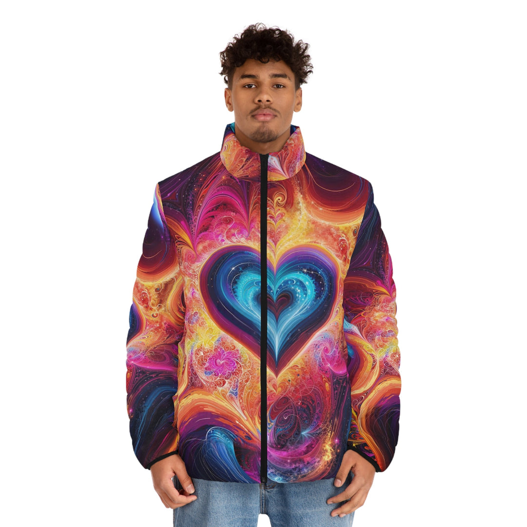 Cosmic Heart Nebula - Puffer Jacket - All Over Prints - g(0D·IO) - S - Black zipper -