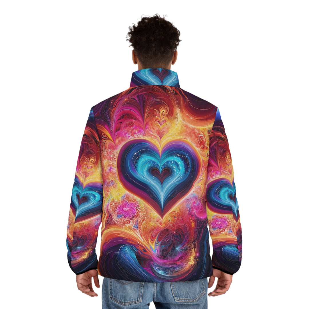 Cosmic Heart Nebula - Puffer Jacket - All Over Prints - g(0D·IO) - S - Black zipper -