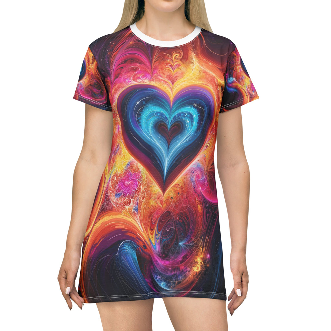 Cosmic Heart Nebula - T-Shirt Dress - All Over Prints - g(0D·IO) - XS - -